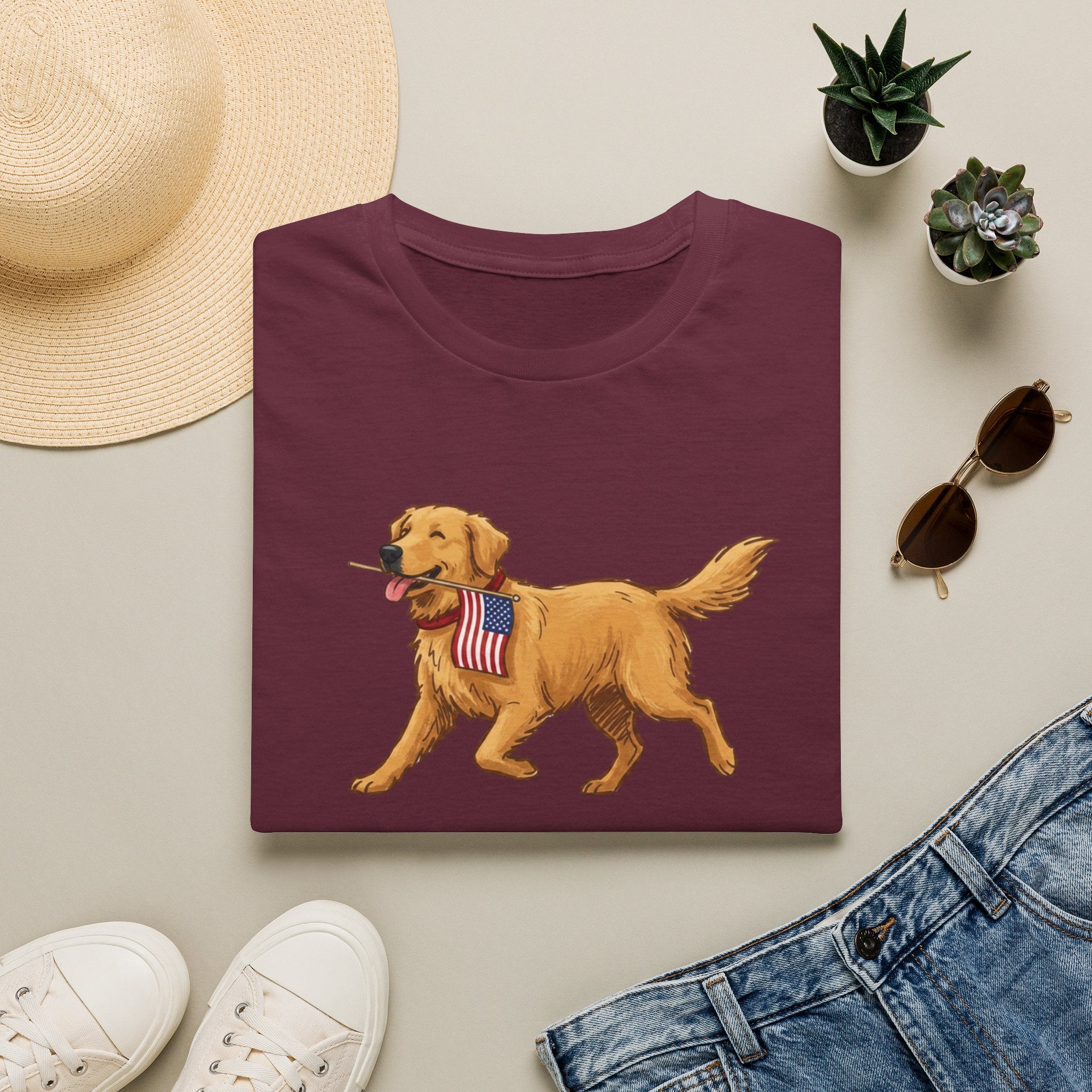 American Flag Golden T-Shirt