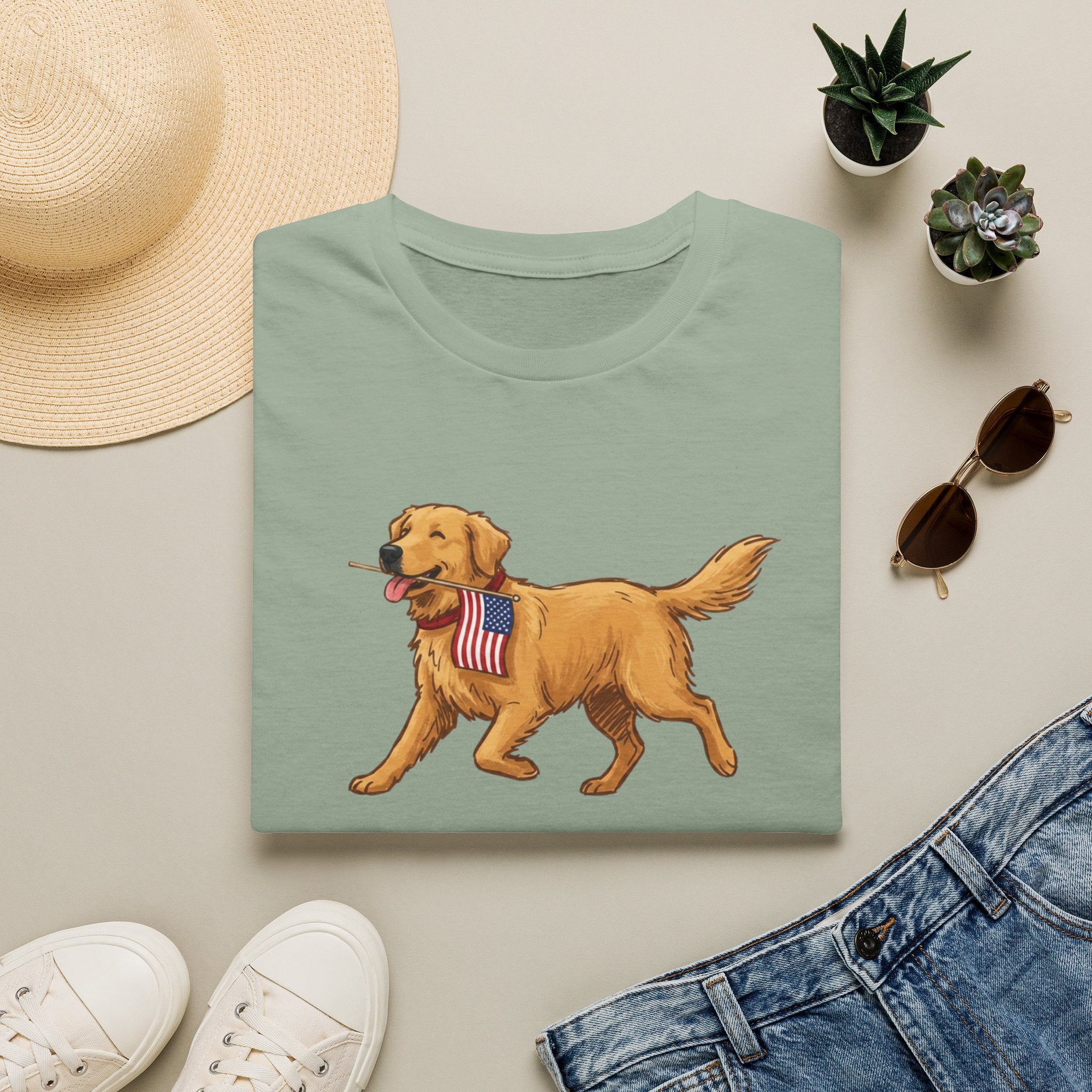 American Flag Golden T-Shirt